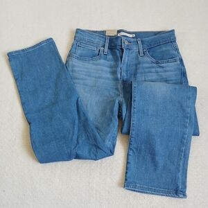 levis 724 high rise straight crop jeans 28